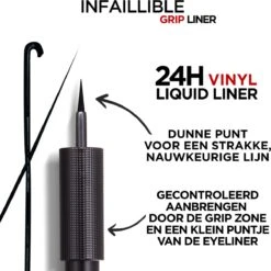 L'Oréal Paris Infailible Gip 24h Vinyl Liquid Liner Zwart - 3ml -Modecosmetica Winkel 1200x1198 70