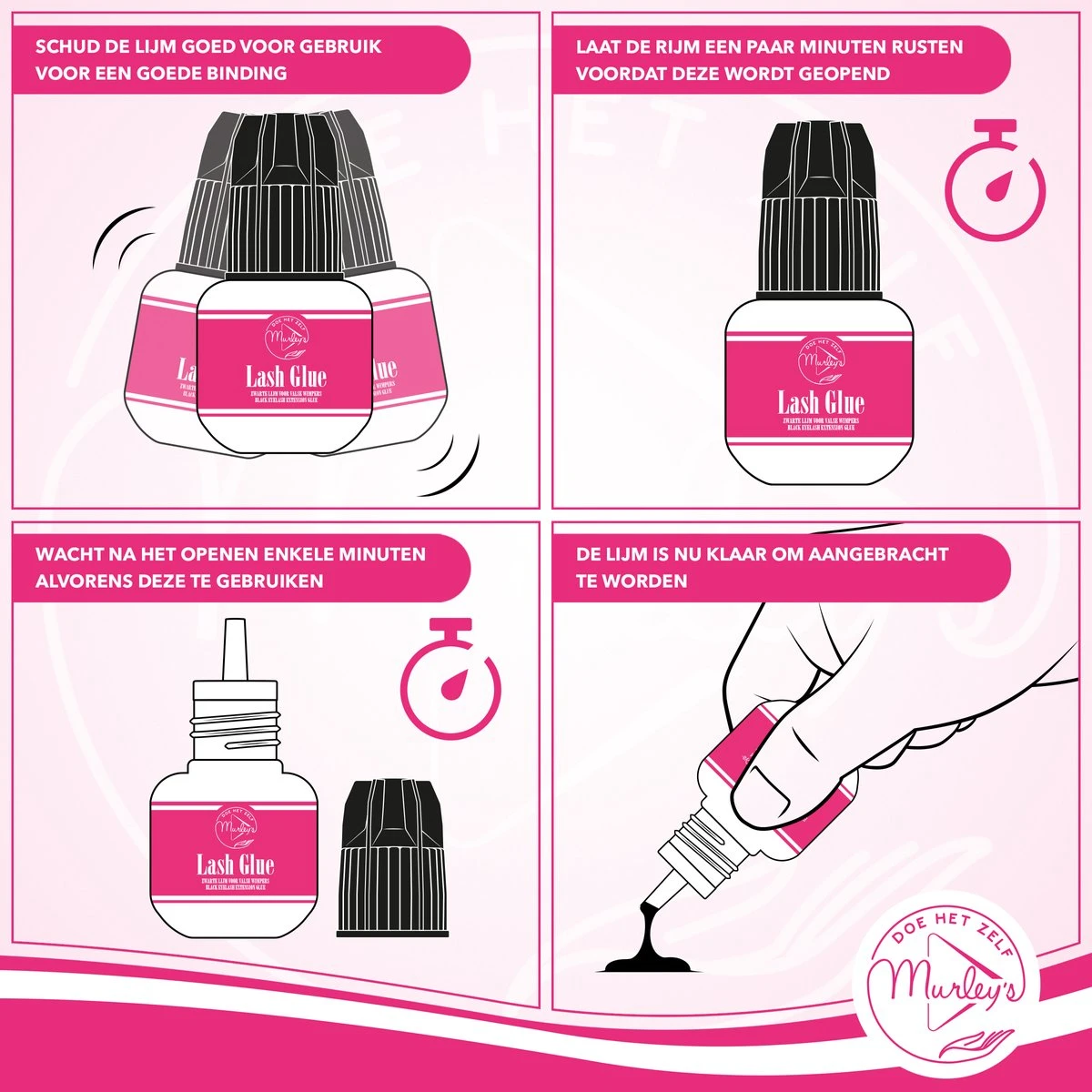 MURLEY'S Wimperlijm- Wimperextensions Lijm - Lash Glue - Zwart - Eenmalig Aanbrengen Voor Wekenlang Plezier - Perfecte Wimpers 9 MURLEY'S Wimperlijm- Wimperextensions Lijm - Lash Glue - Zwart - Eenmalig Aanbrengen Voor Wekenlang Plezier - Perfecte Wimpers - Image 7