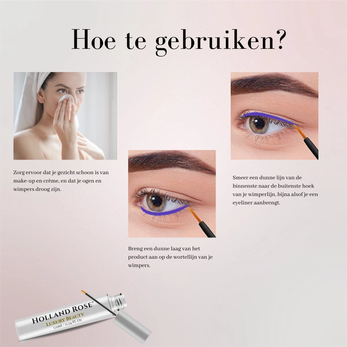 Holland Rose® Luxury Beauty - Wimperserum - Cadeau - Wimper Groeimiddel - Lange En Volle Wimpers - Dikke Wimpers - Wimperserum - Wimper Lifting - 7ml 4 Holland Rose® Luxury Beauty - Wimperserum - Cadeau - Wimper Groeimiddel - Lange En Volle Wimpers - Dikke Wimpers - Wimperserum - Wimper Lifting - 7ml - Image 2