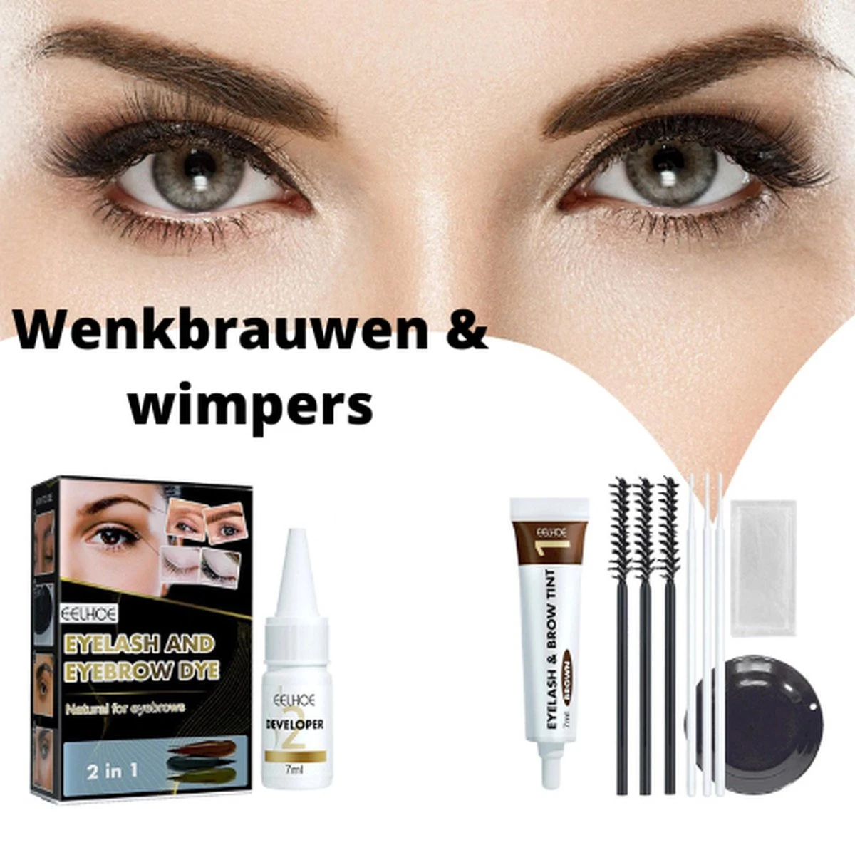 2 In 1 - Henna Wenkbrauwverf En Wimperverf - Bruin - Henna Brows - DIY Henna Brows Kit - Starterspakket 6 2 In 1 - Henna Wenkbrauwverf En Wimperverf - Bruin - Henna Brows - DIY Henna Brows Kit - Starterspakket - Image 4