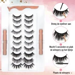 Mina Beauty Magnetische Wimpers – Magnetic Lashes - Wimperset (10 Stuks) Met 2 Magnetische Eyeliners En Een Applicator 18 Mina Beauty Magnetische Wimpers – Magnetic Lashes - Wimperset (10 Stuks) Met 2 Magnetische Eyeliners En Een Applicator -Modecosmetica Winkel 1200x1200 1596