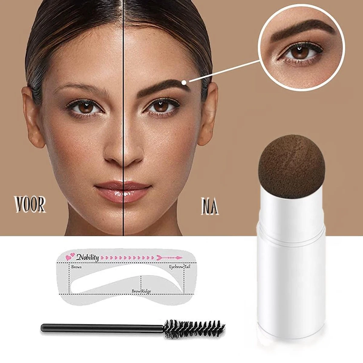 Merkloos Wenkbrauw Stempel – Brow Stamp – Stempelset – Make Up – Bruin – Incl. 34 Sjablonen – Incl. Wenkbrauw Borstel – Waterproof - Herbruikbaar - Cadeau Voor Haar 4 Merkloos Wenkbrauw Stempel – Brow Stamp – Stempelset – Make Up – Bruin – Incl. 34 Sjablonen – Incl. Wenkbrauw Borstel – Waterproof - Herbruikbaar - Cadeau Voor Haar - Image 2