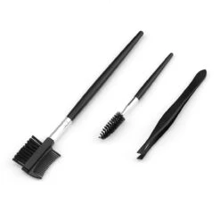 Wenkbrauw Trimmer Set - 8-delig – Met Epileer Pincet, 2x Wenkbrauw Schaartje, 2x Wenkbrauwmesje, Wenkbrauw Borstel, Wenkbrauwpotlood, Spoolie – In Stevige Etui - Zwart -Modecosmetica Winkel 1200x1200 1971