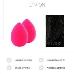 LYVION Make-up Blender Roze - Powder Puff Sponsje - Blending Foundation Pink - Set Van 2 -Modecosmetica Winkel 1200x1200 2020