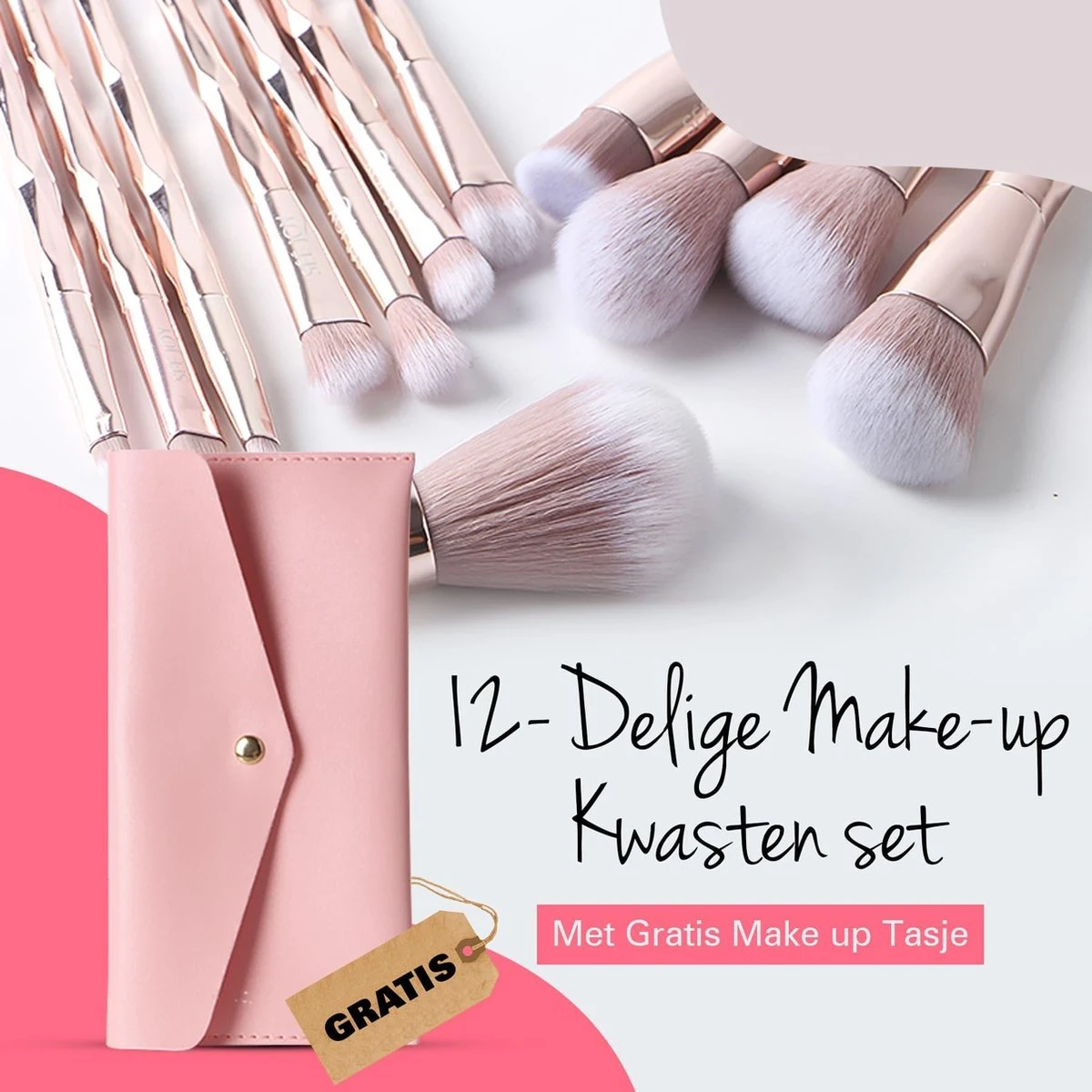 BeauRose Make Up Kwasten Set - Make Up Brush - Oogschaduw - Foundation Kwast - Poeder Kwast - Brush - Make Up - Cosmetica - Kwasten Set – Make Up Tasje - 12 Stuks 7 BeauRose Make Up Kwasten Set - Make Up Brush - Oogschaduw - Foundation Kwast - Poeder Kwast - Brush - Make Up - Cosmetica - Kwasten Set – Make Up Tasje - 12 Stuks - Image 5
