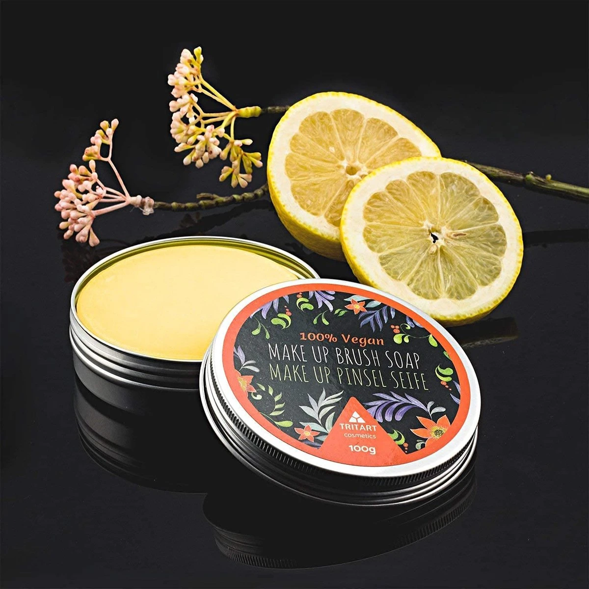 Professionele Vegan Kwastenreiniger Zeep, Cosmetica Kwast En Make-up Kwast, Zeep Van Tritart 100 G + Hart Reiniger 8 Professionele Vegan Kwastenreiniger Zeep, Cosmetica Kwast En Make-up Kwast, Zeep Van Tritart 100 G + Hart Reiniger - Image 6