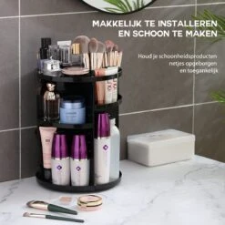 ESSIBLE Make-Up Organizer - 360° Roterend - Opbergbox - Opbergdoos Cosmetica - Sieradendoos - Nagellak - Lippenstift - Zwart -Modecosmetica Winkel 1200x1200 2201