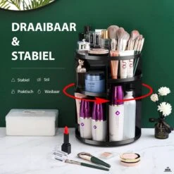 ESSIBLE Make-Up Organizer - 360° Roterend - Opbergbox - Opbergdoos Cosmetica - Sieradendoos - Nagellak - Lippenstift - Zwart -Modecosmetica Winkel 1200x1200 2202