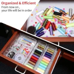 Aokyom Make-uporganizer, 18 Stuks, Kunststof Opbergdozen Voor Kantoor, Lades, Organizer, Lade-organizer, Doorzichtige Lade-inzet Voor Bureau, Keuken, Badkamer -Modecosmetica Winkel 1200x1200 2259