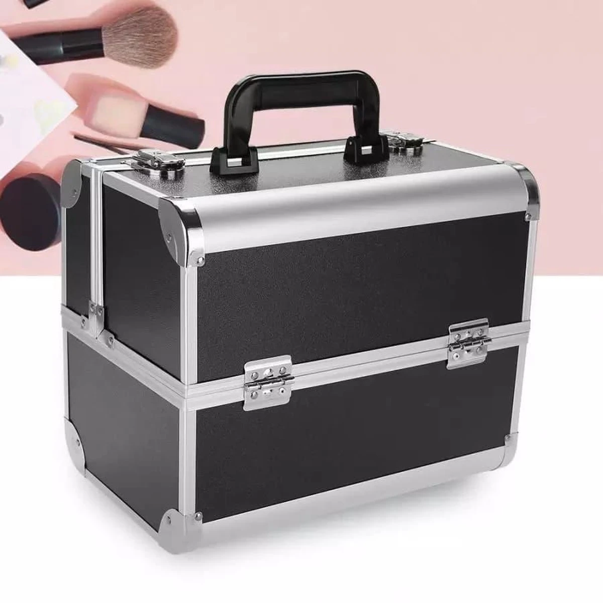 Confibel Make Up Koffer - Uitklapbaar - 5 Opbergbakken - Met Slot 9 Confibel Make Up Koffer - Uitklapbaar - 5 Opbergbakken - Met Slot - Image 7