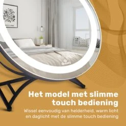 Great's® Make Up Spiegel Met LED Verlichting - ⌀ 40cm - Visagie Spiegel Rond - Extra Close Up Spiegeltje 10x - Zwart -Modecosmetica Winkel 1200x1200 2321