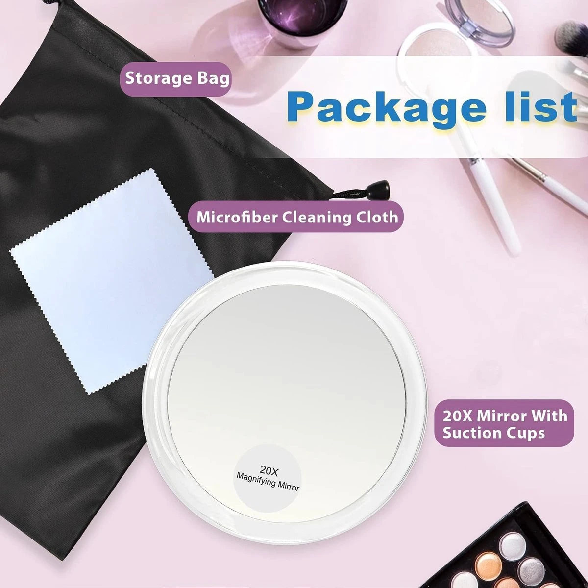 6 Inch, 20 X Vergrotende Spiegel Met Zuignappen, Gebruik Voor Make-up Applicatie, Pincet En Mee-eter/onzuiverheid, Transparant 7 6 Inch, 20 X Vergrotende Spiegel Met Zuignappen, Gebruik Voor Make-up Applicatie, Pincet En Mee-eter/onzuiverheid, Transparant - Image 5