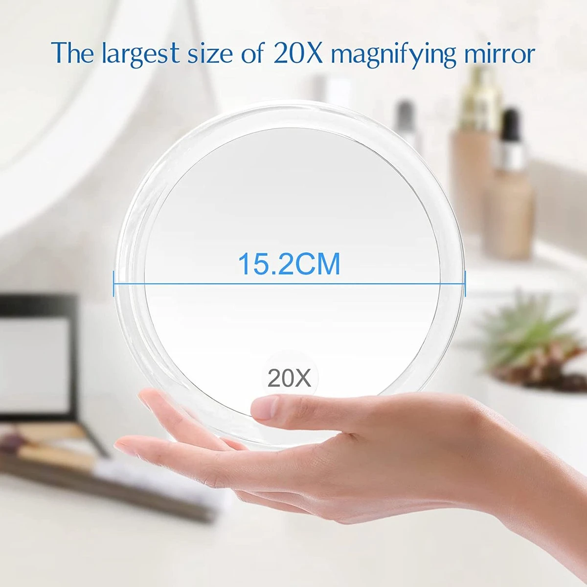 6 Inch, 20 X Vergrotende Spiegel Met Zuignappen, Gebruik Voor Make-up Applicatie, Pincet En Mee-eter/onzuiverheid, Transparant 8 6 Inch, 20 X Vergrotende Spiegel Met Zuignappen, Gebruik Voor Make-up Applicatie, Pincet En Mee-eter/onzuiverheid, Transparant - Image 6