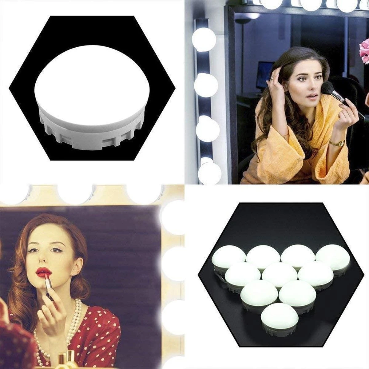 Merkloos LED Spiegel | 10 LEDS | Make-up Spiegel | Helderheid Aanpasbaar | USB Voeding | Geheugenfunctie 5 Merkloos LED Spiegel | 10 LEDS | Make-up Spiegel | Helderheid Aanpasbaar | USB Voeding | Geheugenfunctie - Image 3