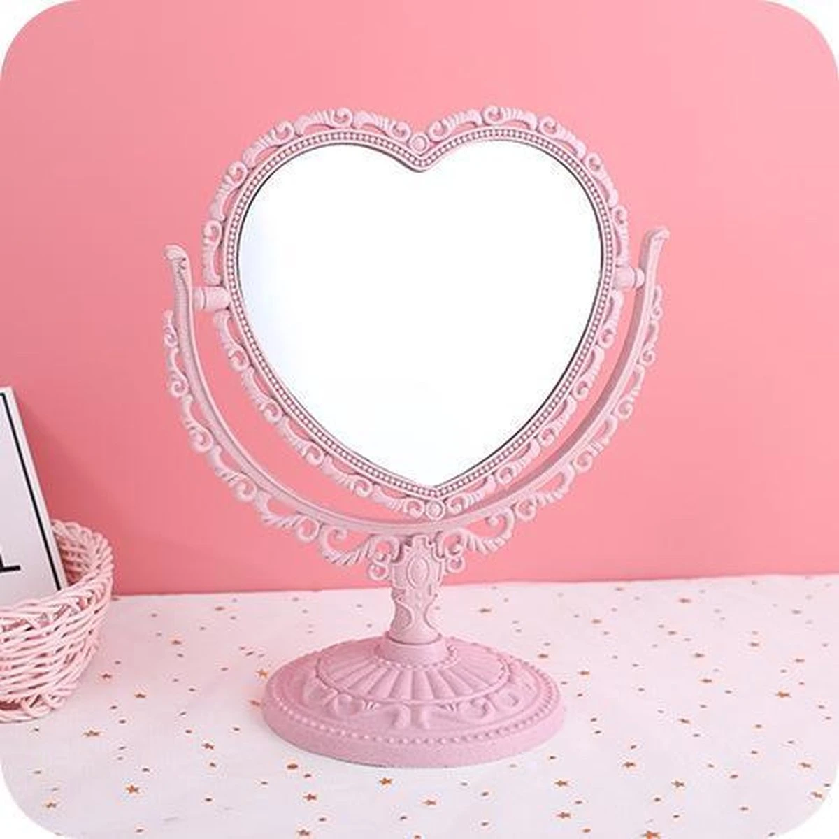 Kawaii Roze Makeup Spiegel - Hart Spiegel - Dubbelzijdig - Makeup Mirror 8 Kawaii Roze Makeup Spiegel - Hart Spiegel - Dubbelzijdig - Makeup Mirror - Image 6