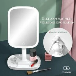 HighHome - Make Up Spiegel Met Led Verlichting - Inclusief 10x Spiegel - 3 Warmtes - 360 °C Draaibaar 18 HighHome - Make Up Spiegel Met Led Verlichting - Inclusief 10x Spiegel - 3 Warmtes - 360 °C Draaibaar -Modecosmetica Winkel 1200x1200 2384