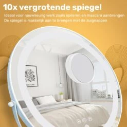 Great's® Make Up Spiegel Met LED Verlichting- ⌀ 40cm - Visagie Spiegel Rond - Extra Close Up Spiegeltje 10x - Wit 17 Great's® Make Up Spiegel Met LED Verlichting- ⌀ 40cm - Visagie Spiegel Rond - Extra Close Up Spiegeltje 10x - Wit -Modecosmetica Winkel 1200x1200 2392