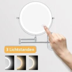 360° Draaibaar LED Scheerspiegel Met 5X Vergroting - 3 Lichtstanden - Dimstanden - Badkamerspiegel Met Natuurlijk Licht - Make-up Spiegel - Draadloos - Werkt Op Batterijen -Modecosmetica Winkel 1200x1200 2410