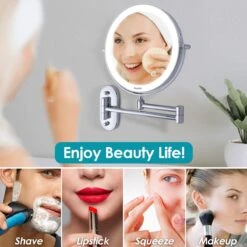 Auxmir Cosmetische Spiegel Met 1X / 10X Vergroting LED Verlichting, Dimbare Make-up Spiegel Met Touch Schakelaar USB Oplaadbare, Scheerspiegel 360 ° Draaibare Muurbeugel Voor Badkamer, Spa En Hotel 15 Auxmir Cosmetische Spiegel Met 1X / 10X Vergroting LED Verlichting, Dimbare Make-up Spiegel Met Touch Schakelaar USB Oplaadbare, Scheerspiegel 360 ° Draaibare Muurbeugel Voor Badkamer, Spa En Hotel -Modecosmetica Winkel 1200x1200 2417