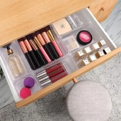 Waal® Lade Organizer (set Van 13 Bakjes) - Lade Verdeler - Keuken - Kantoor - Make-up - Bureau - Transparant -Modecosmetica Winkel 1200x1200 2431