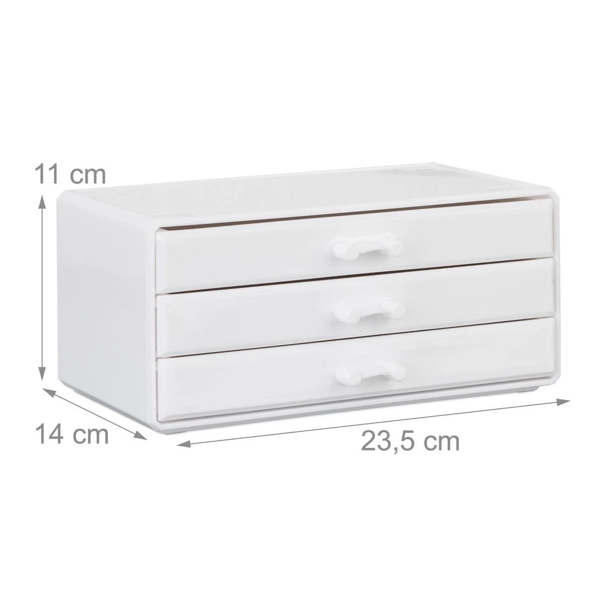 Relaxdays Make-up Organizer Klein - Stapelbaar - Sieradendoosje - Cosmetica - Opbergbox - Wit 17 Relaxdays Make-up Organizer Klein - Stapelbaar - Sieradendoosje - Cosmetica - Opbergbox - Wit - Image 15