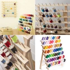 Merkloos Houten Naaigaren Rek - 60 Houders Voor Garen - Voor Naaien & Borduren - Opbergrek Staand - 60 Pinnen - Houder - Organizer - Hout -Modecosmetica Winkel 1200x1200 2457
