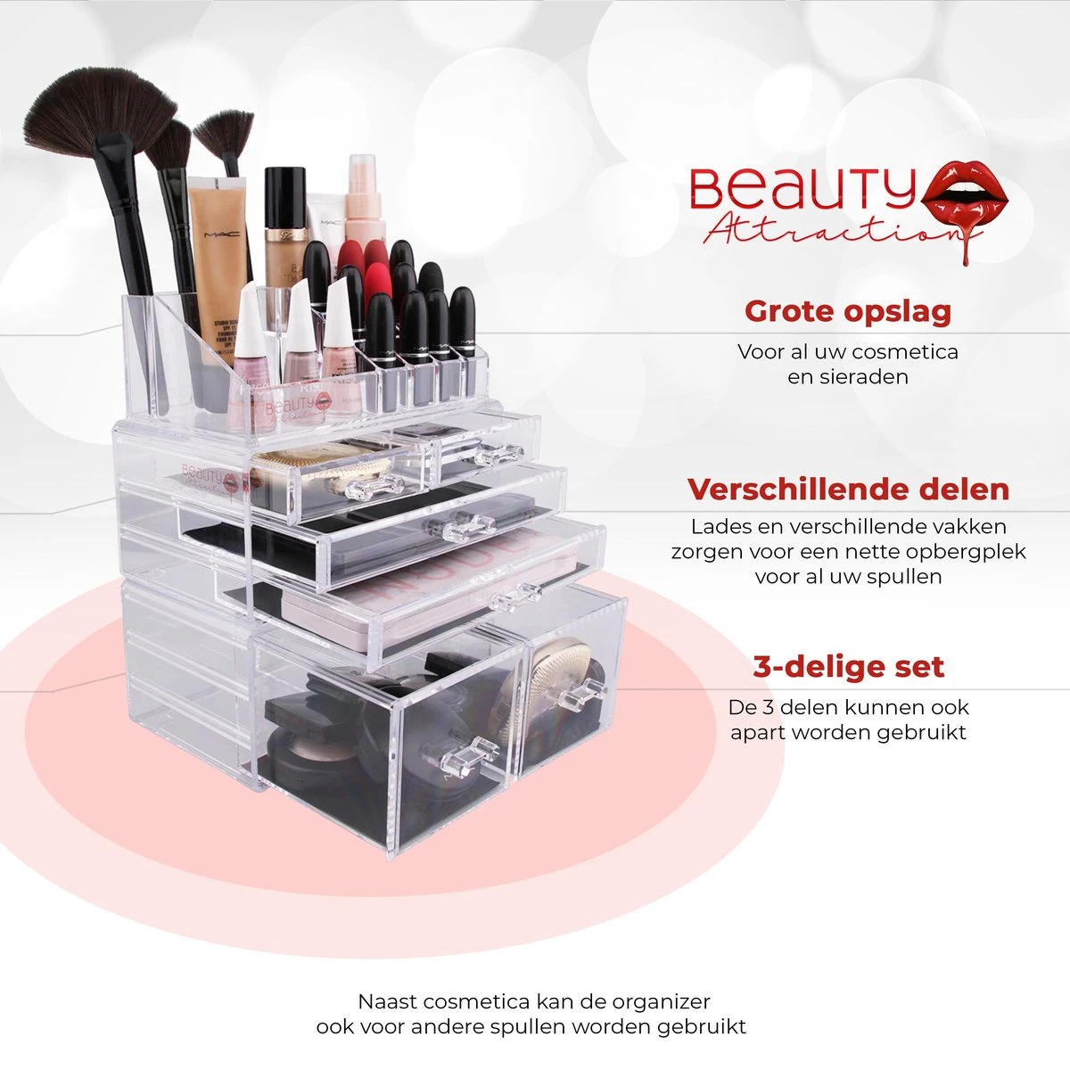 Beauty Attraction Make Up Organizer – Opbergdoos – Nagellak – Organizer 22 X 2,12 X 5,8 CM – 24 X 15 X 11 CM – Transparant 8 Beauty Attraction Make Up Organizer – Opbergdoos – Nagellak – Organizer 22 X 2,12 X 5,8 CM – 24 X 15 X 11 CM – Transparant - Image 6