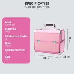 Confibel Cosmetica Koffer - Make Up Koffer Uitklapbaar - 5 Opbergbakken Make-up Koffer - Beautycase/Visagiekoffer /Cosmeticakoffer /Beautycase/ Nagelstylistekoffer - Roze 16 Confibel Cosmetica Koffer - Make Up Koffer Uitklapbaar - 5 Opbergbakken Make-up Koffer - Beautycase/Visagiekoffer /Cosmeticakoffer /Beautycase/ Nagelstylistekoffer - Roze -Modecosmetica Winkel 1200x1200 2549