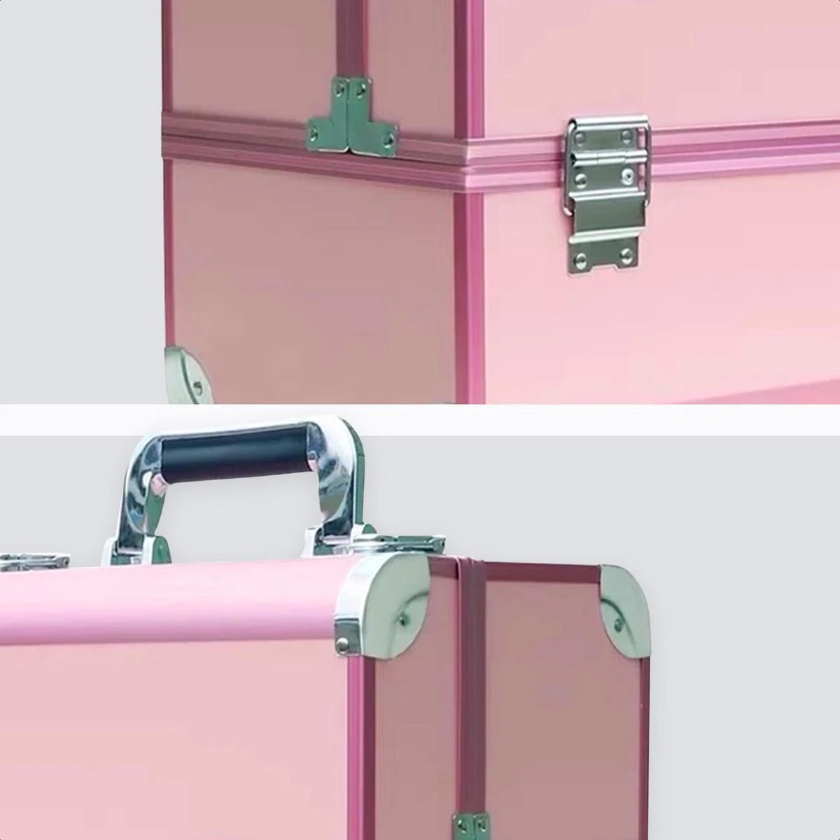 Confibel Cosmetica Koffer - Make Up Koffer Uitklapbaar - 5 Opbergbakken Make-up Koffer - Beautycase/Visagiekoffer /Cosmeticakoffer /Beautycase/ Nagelstylistekoffer - Roze 8 Confibel Cosmetica Koffer - Make Up Koffer Uitklapbaar - 5 Opbergbakken Make-up Koffer - Beautycase/Visagiekoffer /Cosmeticakoffer /Beautycase/ Nagelstylistekoffer - Roze - Image 6