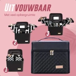 Make Up Koffer En Organizer - Beautycase Met Spiegel - Dames - Cosmetica En Visagie - Zwart 15 Make Up Koffer En Organizer - Beautycase Met Spiegel - Dames - Cosmetica En Visagie - Zwart -Modecosmetica Winkel 1200x1200 2560