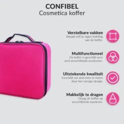 Cosmetica Koffer - Make-up Koffer Met Verstelbare Vakken - Visagie En Nagelstyliste Beauty Koffer - 26x23x9CM - Roze 23 Cosmetica Koffer - Make-up Koffer Met Verstelbare Vakken - Visagie En Nagelstyliste Beauty Koffer - 26x23x9CM - Roze -Modecosmetica Winkel 1200x1200 2569