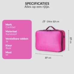 Cosmetica Koffer - Make-up Koffer Met Verstelbare Vakken - Visagie En Nagelstyliste Beauty Koffer - 37x27x13CM - Roze 16 Cosmetica Koffer - Make-up Koffer Met Verstelbare Vakken - Visagie En Nagelstyliste Beauty Koffer - 37x27x13CM - Roze -Modecosmetica Winkel 1200x1200 2638