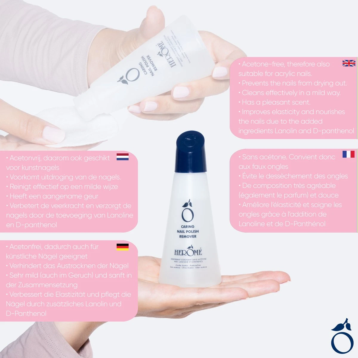 Herome Nagellakremover Nagellakverwijderaar - Nagelverzorging - Caring Nail Polish Remover - Acetonvrij - 120ml 5 Herome Nagellakremover Nagellakverwijderaar - Nagelverzorging - Caring Nail Polish Remover - Acetonvrij - 120ml - Image 3