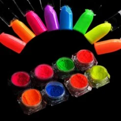 Royala Neon Nagel Poeder - Nagel Nail Art Neon Glitter Poeder - 12 Potjes Aan Neon Kleuren - Nail Art -Modecosmetica Winkel 1200x1200 579
