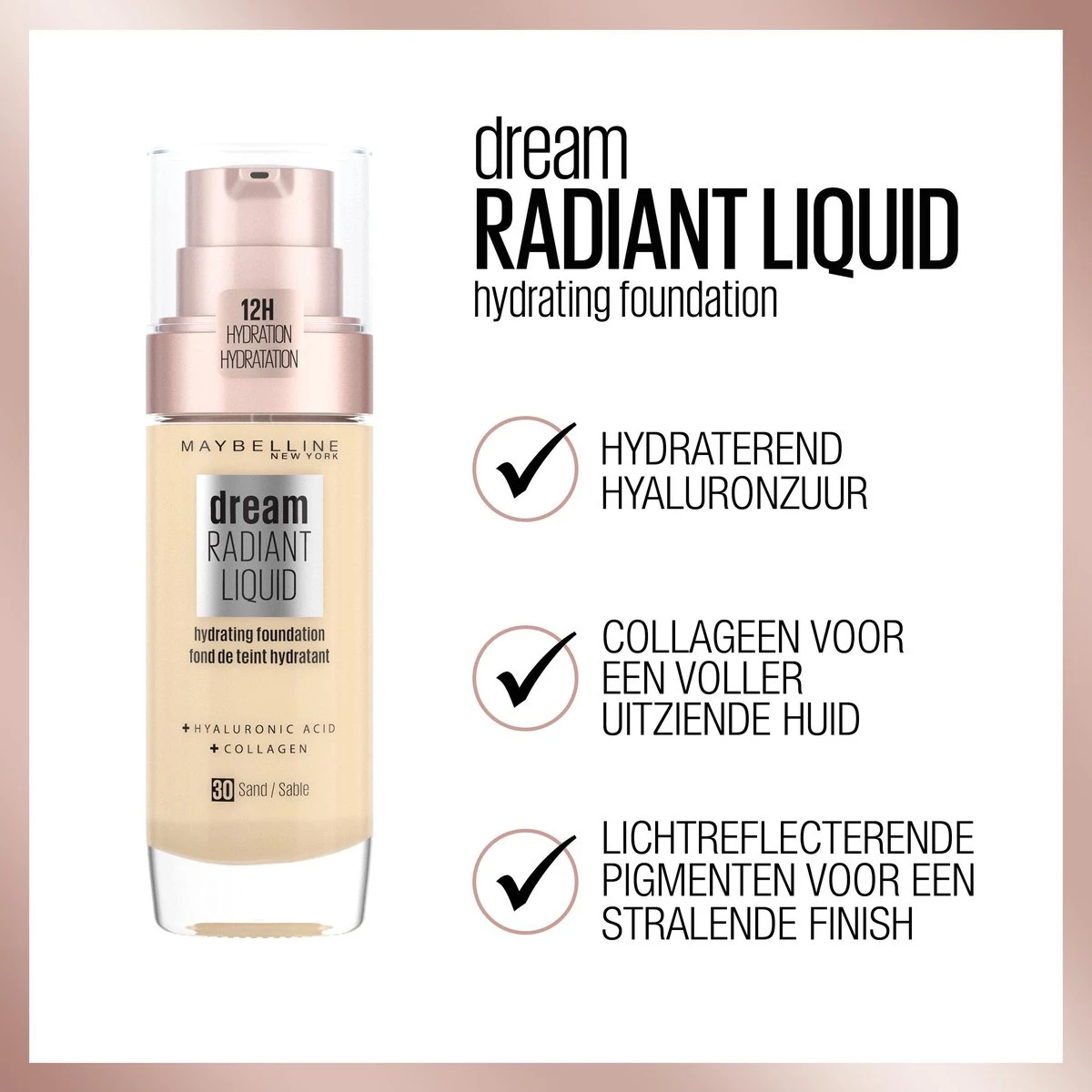 Maybelline Dream Radiant Liquid - 054 Toffee - Foundation Geschikt Voor De Droge Huid Met Hyaluronzuur - 30 Ml 6 Maybelline Dream Radiant Liquid - 054 Toffee - Foundation Geschikt Voor De Droge Huid Met Hyaluronzuur - 30 Ml - Image 4