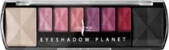 Lovely Pop Cosmetics - Oogschaduw Palette - Planet Mars - Met Lange Applicator - 8 Kleuren: Wit / Roze / Lila / Mat Fel Roze / Zwart - 1 Doosje Met 9 Gram Inhoud - Afmeting Doosje: 14,7 X 4,4 Centimeter