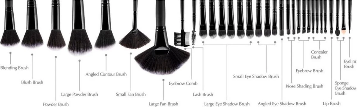 Evvie Professionele Make-up Kwasten In Luxe Etui - Kwastenset - Zwart - 32 Stuks 4 Evvie Professionele Make-up Kwasten In Luxe Etui - Kwastenset - Zwart - 32 Stuks - Image 2