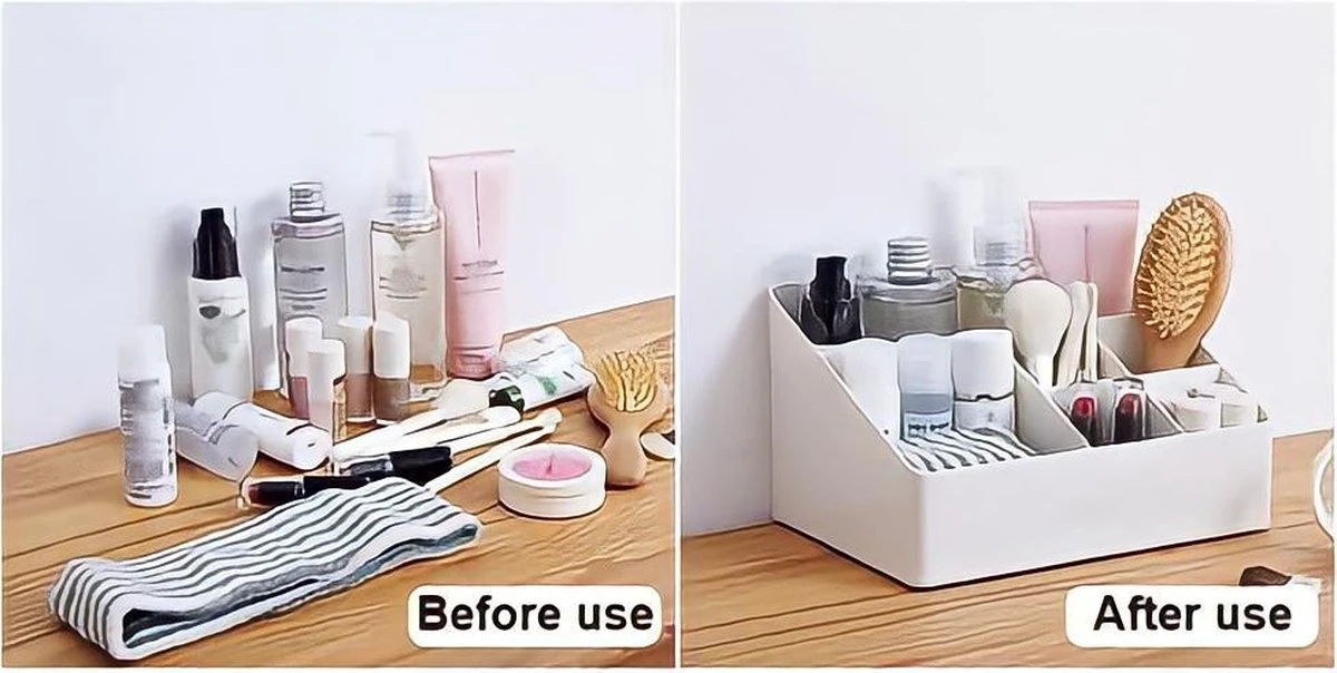 Merkloos Make-Up Organizer - Opbergdoos - Cosmetica - Wit/Creme -Sieraden - Nagelak - Make Up Organizer - Make Up Organizers 4 Merkloos Make-Up Organizer - Opbergdoos - Cosmetica - Wit/Creme -Sieraden - Nagelak - Make Up Organizer - Make Up Organizers - Image 2