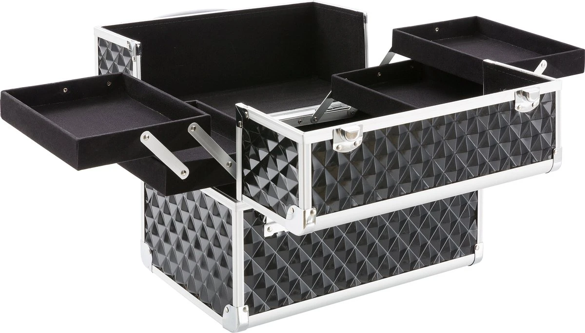 AREBOS Cosmeticakoffer Beauty Case Multikoffer 15 L Zwart 7 AREBOS Cosmeticakoffer Beauty Case Multikoffer 15 L Zwart - Image 5