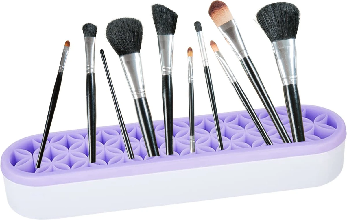 Make Up Organizer - Paars - Make Up Holder - Kwasten Organizer - Make Up Houder - Nagellak/Lipstick Organizer - Lippenstift Houder - Siliconen 3 Make Up Organizer - Paars - Make Up Holder - Kwasten Organizer - Make Up Houder - Nagellak/Lipstick Organizer - Lippenstift Houder - Siliconen