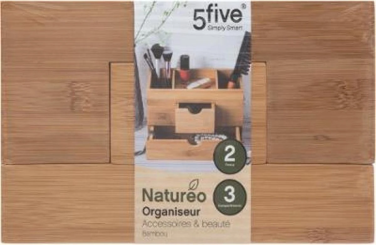 Sieraden/make-up Organizer Met 3 Vakken En 2 Lades 24 X 14,5 Cm Van Bamboe - Sieradenkastje - Make-upkastje - Organizers 7 Sieraden/make-up Organizer Met 3 Vakken En 2 Lades 24 X 14,5 Cm Van Bamboe - Sieradenkastje - Make-upkastje - Organizers - Image 5