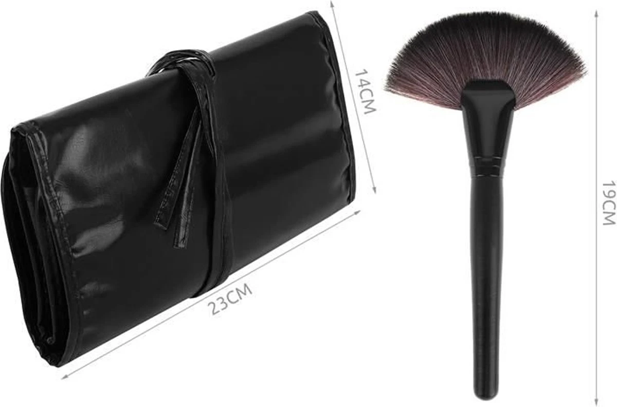 Make-up Kwasten Set - Professionele Kwasten - 24-delig Met Tasje - Cosmetica Kwasten - Zwart - Rheme 9 Make-up Kwasten Set - Professionele Kwasten - 24-delig Met Tasje - Cosmetica Kwasten - Zwart - Rheme - Image 7
