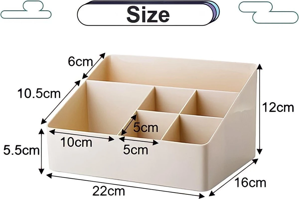 Merkloos Make-Up Organizer - Opbergdoos - Cosmetica - Wit/Creme -Sieraden - Nagelak - Make Up Organizer - Make Up Organizers 8 Merkloos Make-Up Organizer - Opbergdoos - Cosmetica - Wit/Creme -Sieraden - Nagelak - Make Up Organizer - Make Up Organizers - Image 6