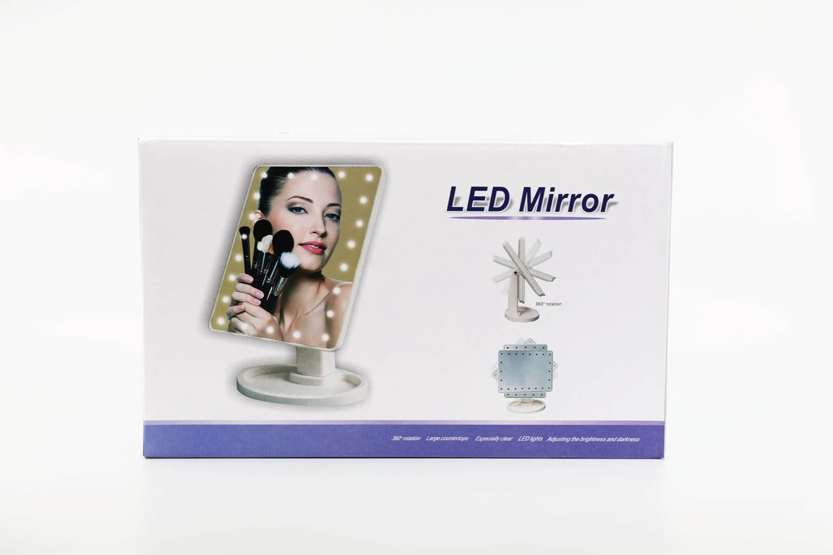 Draaibare Make-up Spiegel Met 16 Ingebouwde LED Lampjes - Zwart - Verlichting - Cosmetica - Draaibaar - Spiegel - LED - Make-up - Make-up Spiegel 3 Draaibare Make-up Spiegel Met 16 Ingebouwde LED Lampjes - Zwart - Verlichting - Cosmetica - Draaibaar - Spiegel - LED - Make-up - Make-up Spiegel