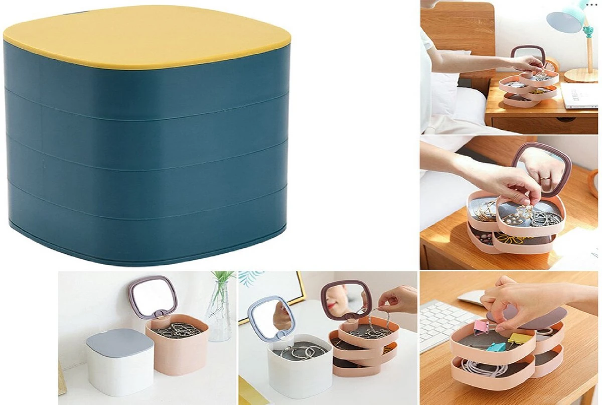 Borvat® | Organizer Juwelen | Sieraden | Make-up | Met Spiegel | Kunststof | Jewellery Box | Opberg Doosje Sieraden | Sieraden Opbergen | Reisetui Sieraden 5 Borvat® | Organizer Juwelen | Sieraden | Make-up | Met Spiegel | Kunststof | Jewellery Box | Opberg Doosje Sieraden | Sieraden Opbergen | Reisetui Sieraden - Image 3