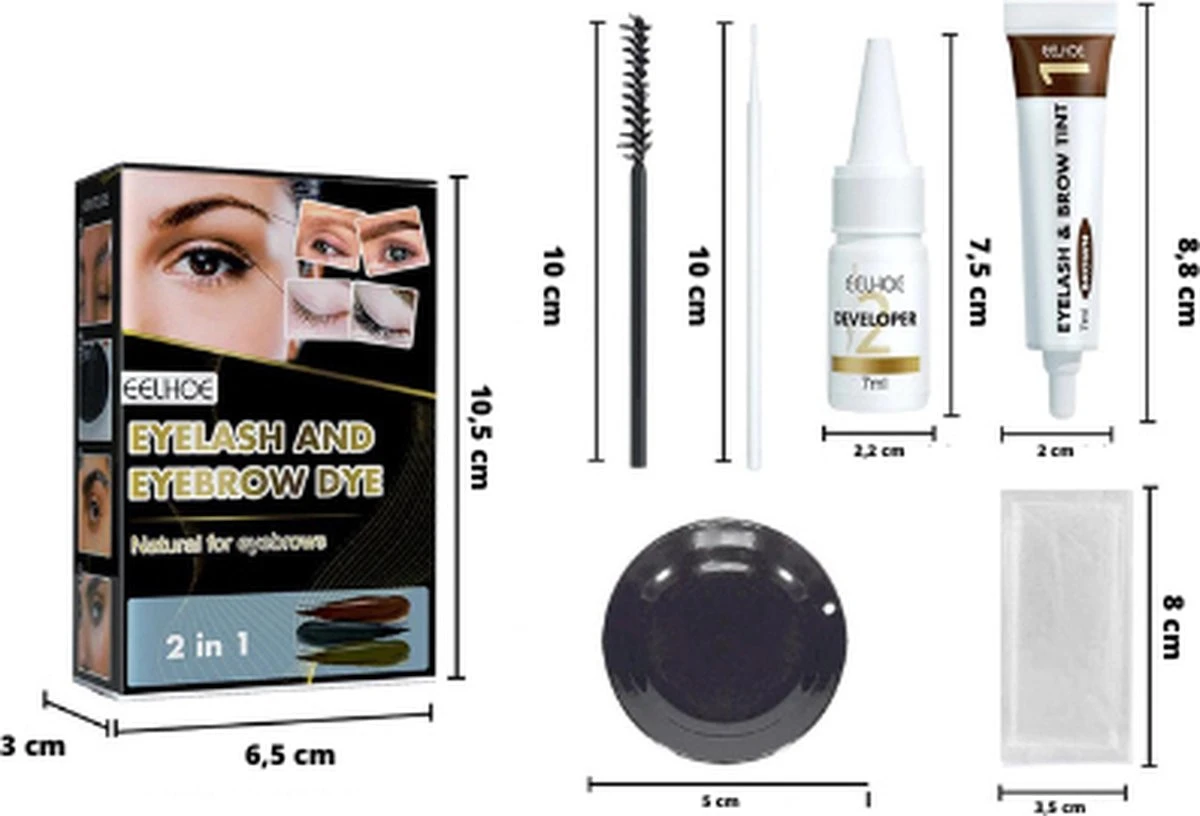 2 In 1 - Henna Wenkbrauwverf En Wimperverf - Bruin - Henna Brows - DIY Henna Brows Kit - Starterspakket 4 2 In 1 - Henna Wenkbrauwverf En Wimperverf - Bruin - Henna Brows - DIY Henna Brows Kit - Starterspakket - Image 2