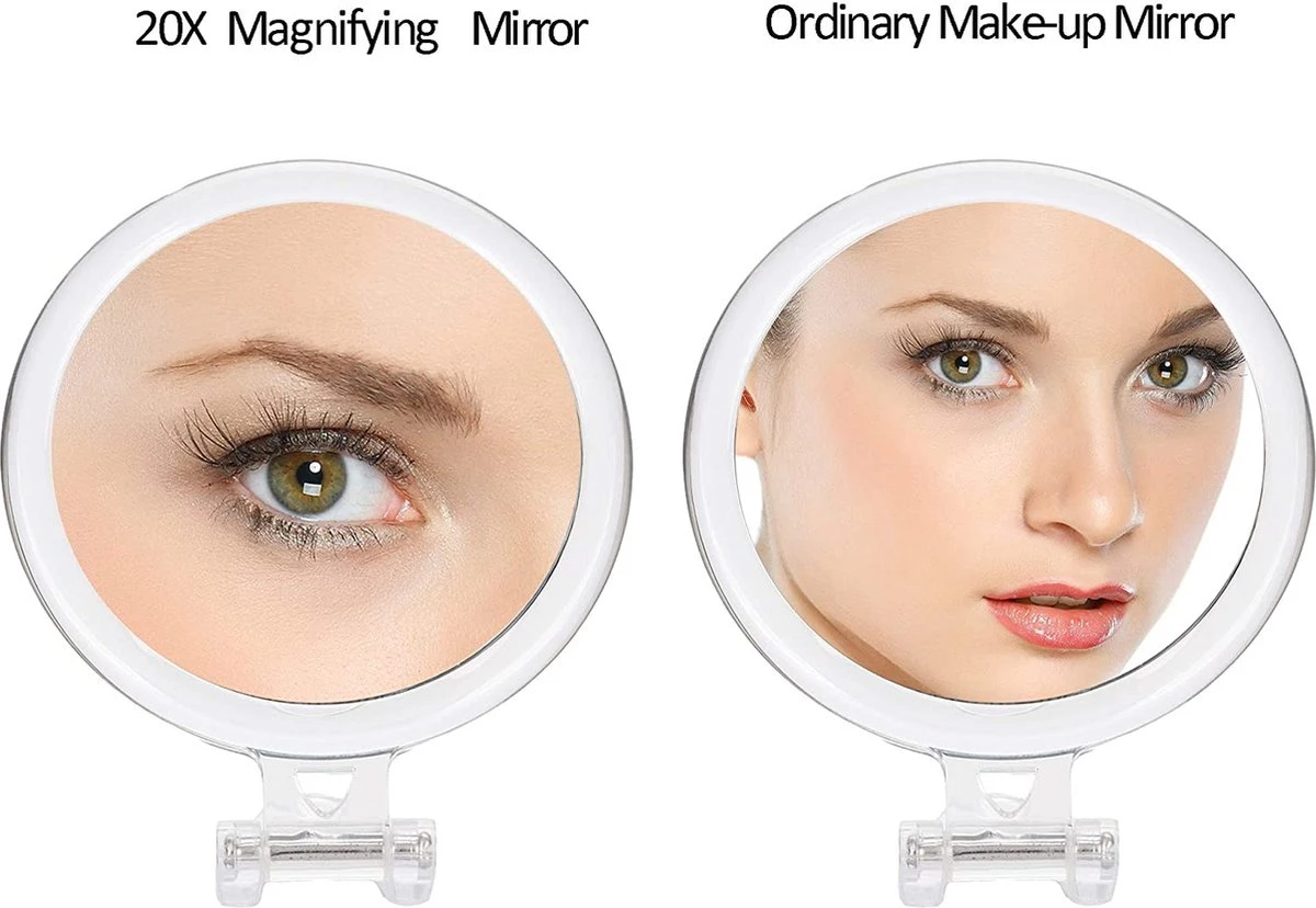 5 Inch, 20x Vergrotende Spiegel, Tweezijdige Spiegel, 20X/1x Vergroting, Opvouwbare Make-upspiegel Met Handheld/standaard, Gebruik Voor Make-up Toepassing, Pincet, En Mee-eter/smetverwijdering. (zilver) 10 5 Inch, 20x Vergrotende Spiegel, Tweezijdige Spiegel, 20X/1x Vergroting, Opvouwbare Make-upspiegel Met Handheld/standaard, Gebruik Voor Make-up Toepassing, Pincet, En Mee-eter/smetverwijdering. (zilver) - Image 8