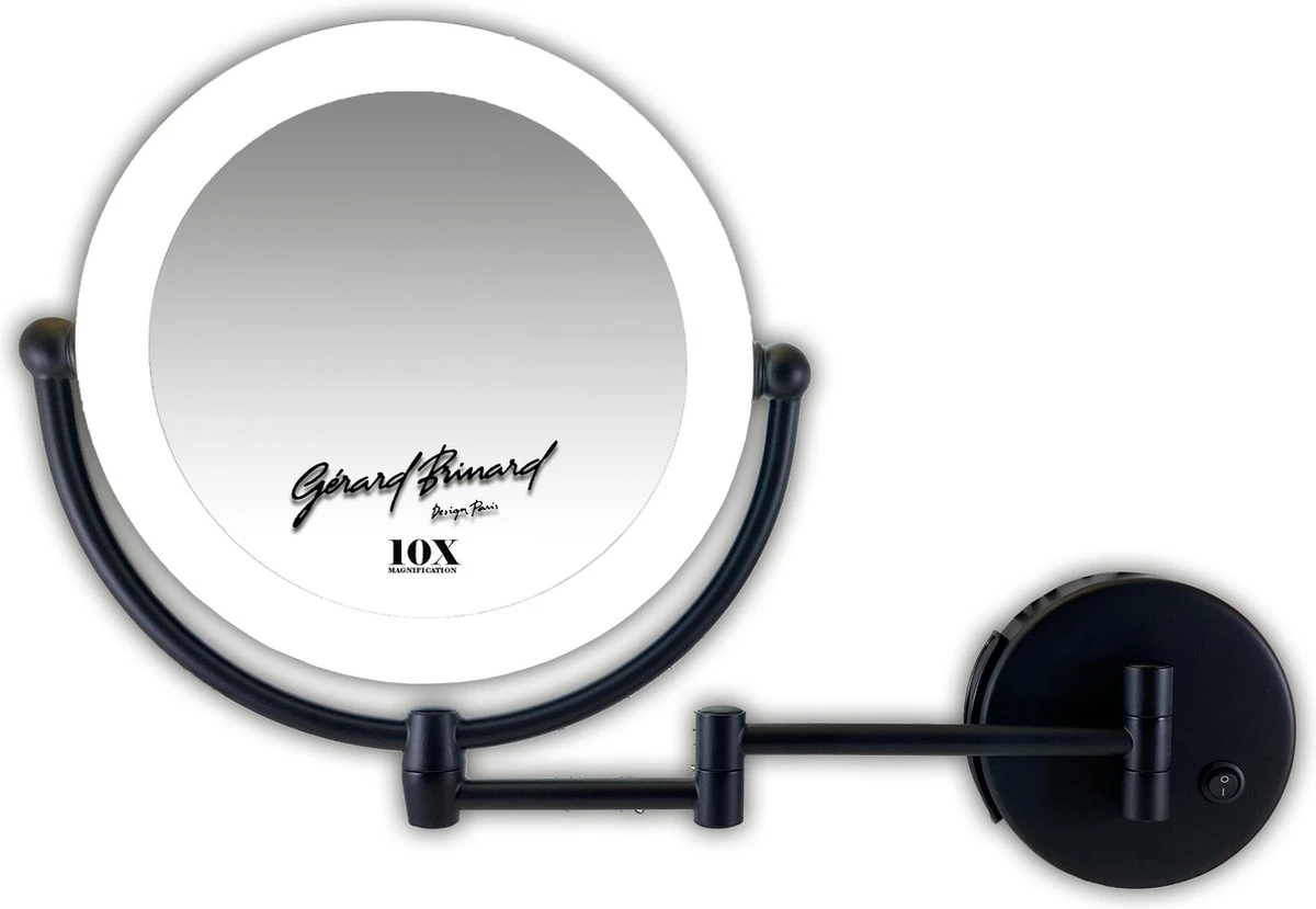 Metalen Verlichte Wand Knik Arm Make-up LED Spiegel Mat Zwart, Dubbelzijdig Verlicht, 10x Vergroting 22cm Doorsnee, Inculsief 4x AA Batterijen En Stroomkabel(USB) Badkamer Spiegel 6 Metalen Verlichte Wand Knik Arm Make-up LED Spiegel Mat Zwart, Dubbelzijdig Verlicht, 10x Vergroting 22cm Doorsnee, Inculsief 4x AA Batterijen En Stroomkabel(USB) Badkamer Spiegel - Image 4