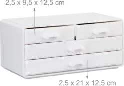 A&K 2in1 Make-up Organizer - 4 Lades Cosmetica Opbergdoos - Kaptafel - Wit -Modecosmetica Winkel 1200x839 6