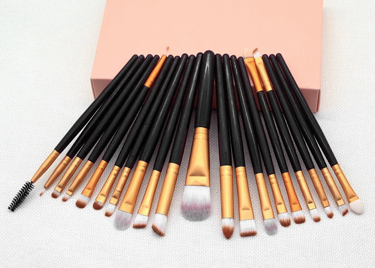 Evvie 20-delige Make-up Kwasten Set - Goud Zwart 7 Evvie 20-delige Make-up Kwasten Set - Goud Zwart - Image 5